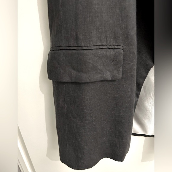 ZARA Linen Blazer with Printed Sleeves XS - Picture 6 of 15